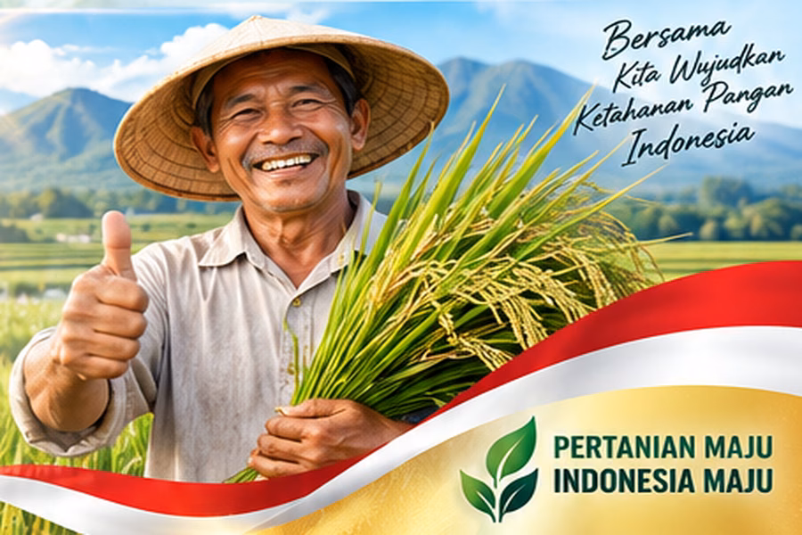 Petani di area persawahan sebagai visual Program Ketahanan Pangan