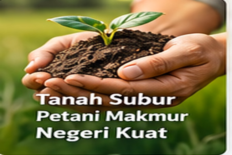 Bibit tanaman di tanah subur